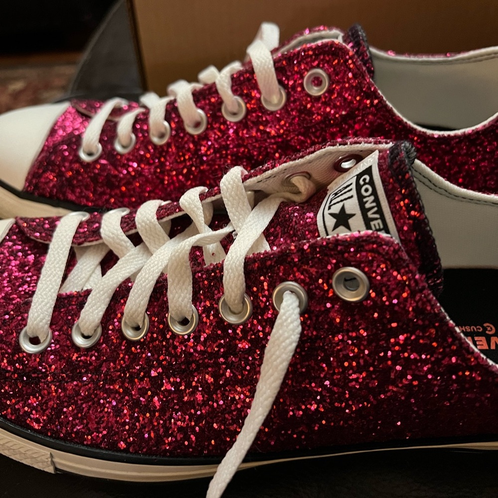 Pink Glitter Low-top Converse Sneakers
